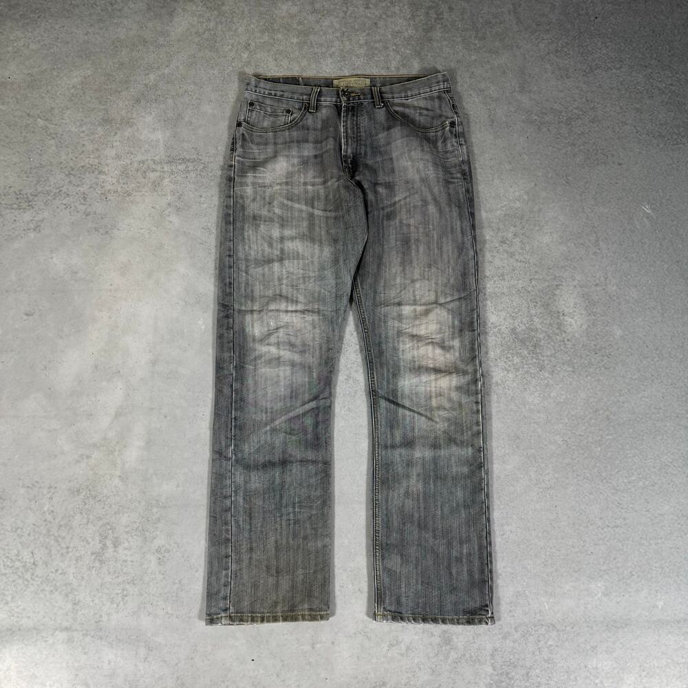 Wrangler Relaxed Straight Jeans Gray Wash - Size: 32x32